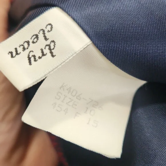 Pendleton Vintage Women's 100% Pure Virgin Wool Red Navy Plaid 2 Button Blazer - Picture 5 of 5